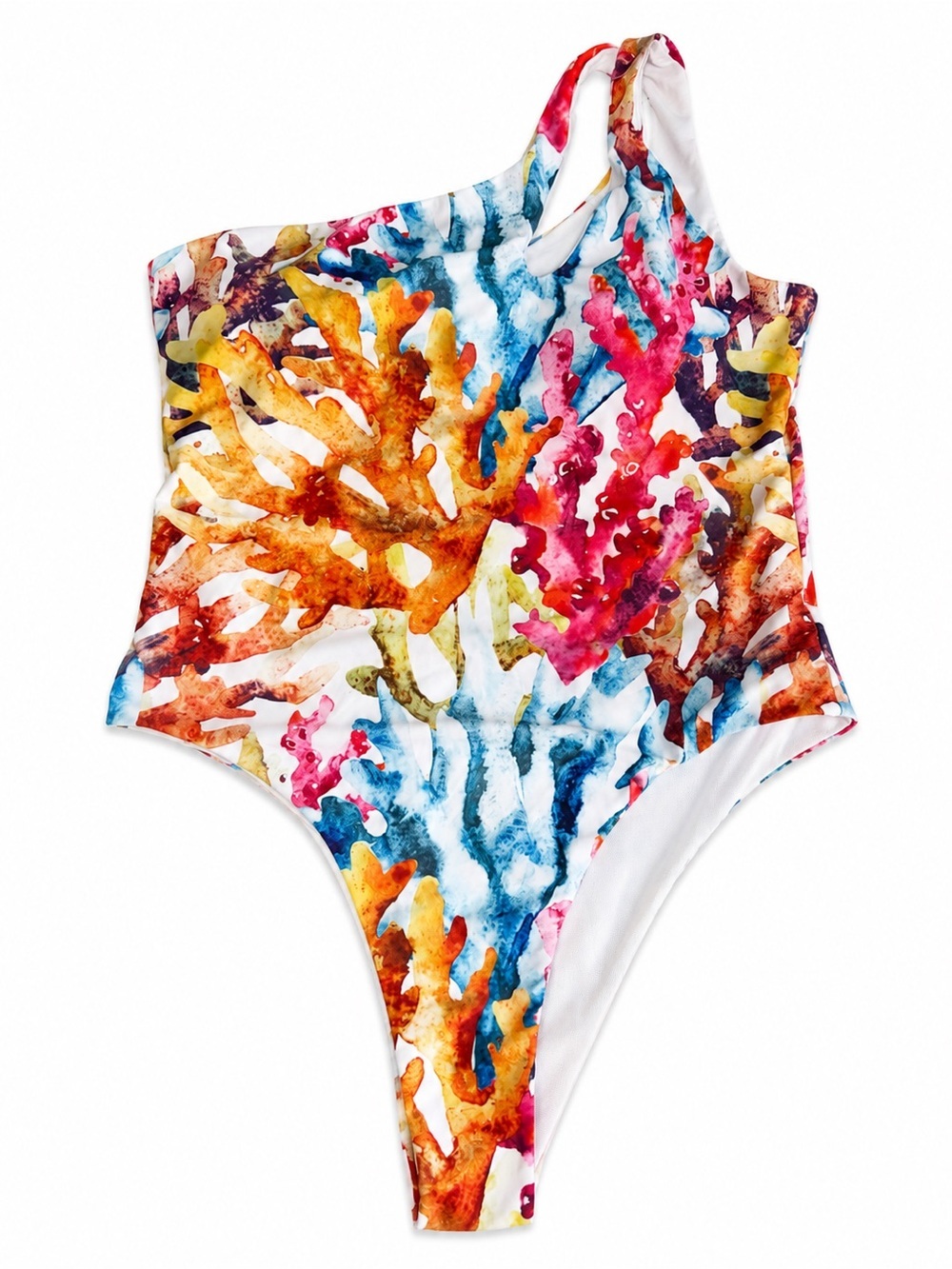 Colorful Coral Print One-Piece Swimsuit